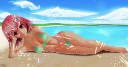 Momo at the beach